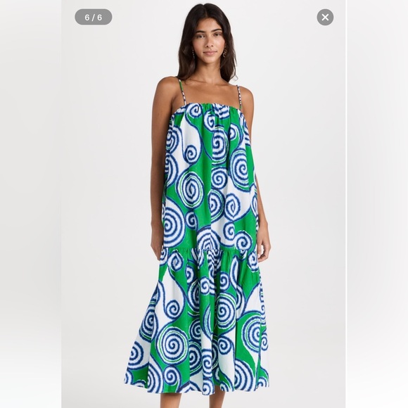 RHODE Alby Midi Dress in Lagoon Size XS/S - Picture 6 of 11